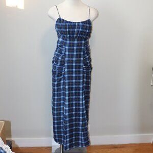 C/MEO Collective | CMEO 'Define' Midi Dress in Blue Plaid